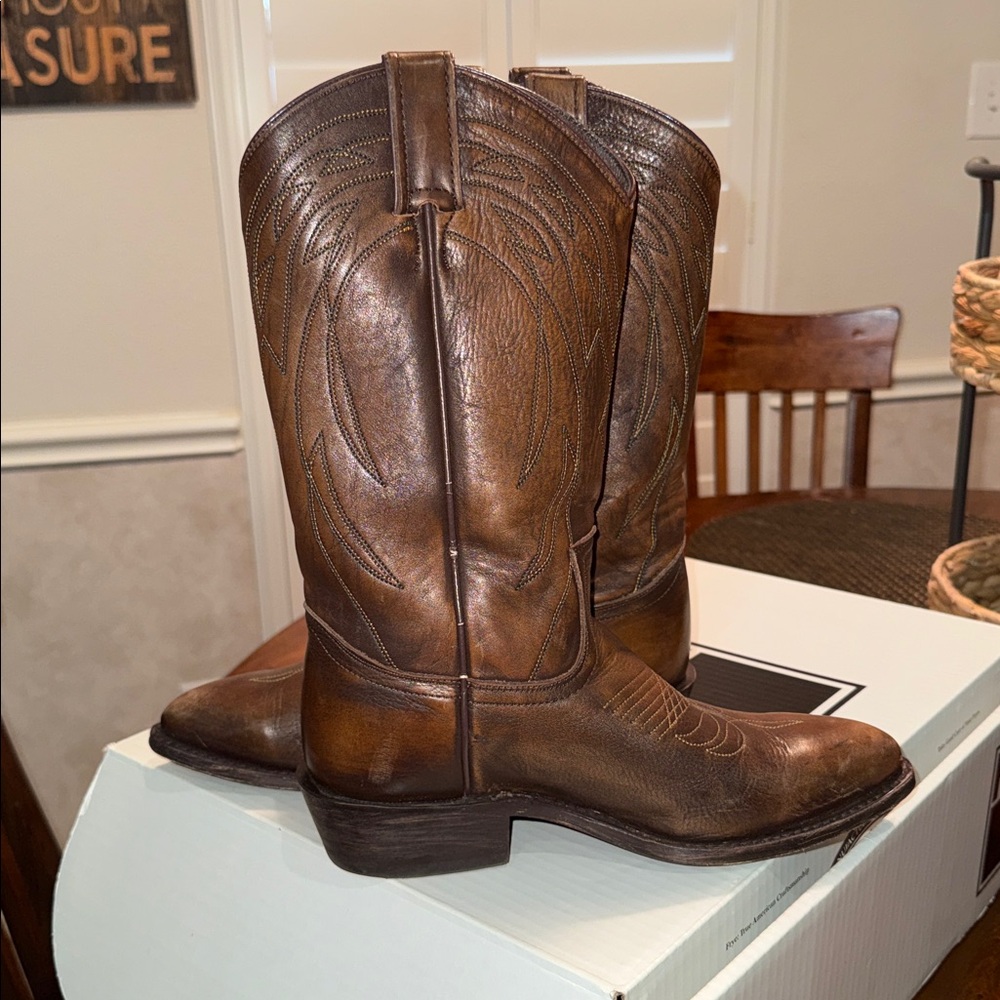 Brown Leather Western Boots - Picture 9 of 10